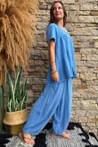 Lina Linen Blend Smock Over Shirt Washed Denim
